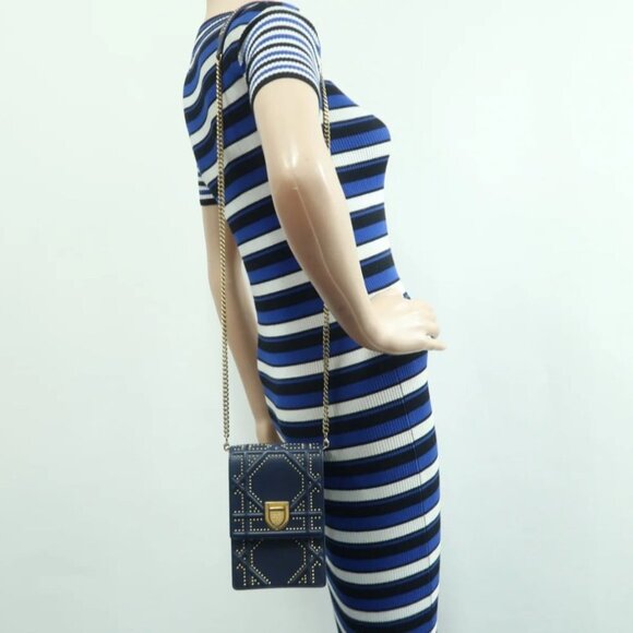 100% Authentic Dior Diorama Navy Leather Shoulder Bag - Picture 12 of 12